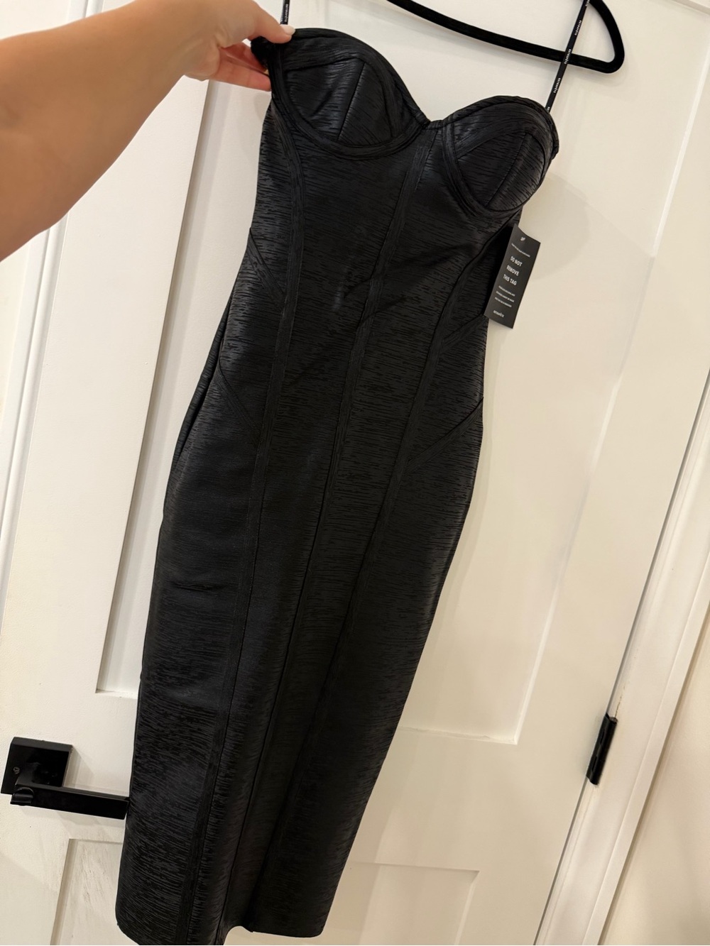 Retrofete Charlize Strapless Midi Dress in Black - Picture 3 of 7